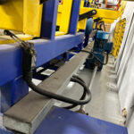 Back view with electrical wires of north glass loading table