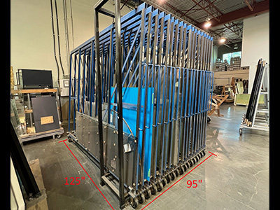 Full view of Bromer glass rack
